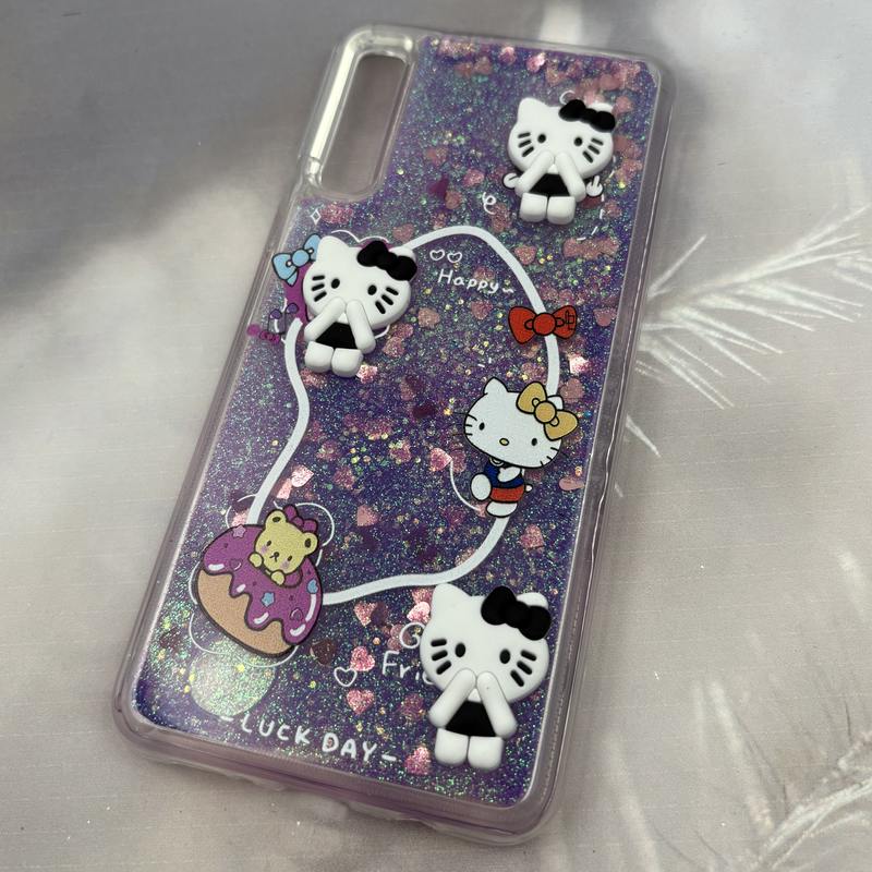 قاب گوشی (Galaxy A7 2018 (A750 سامسونگ Aquarium Case شفاف اکلیلی عروسکی برجسته طرح کیتی کد 93543 - Image 2