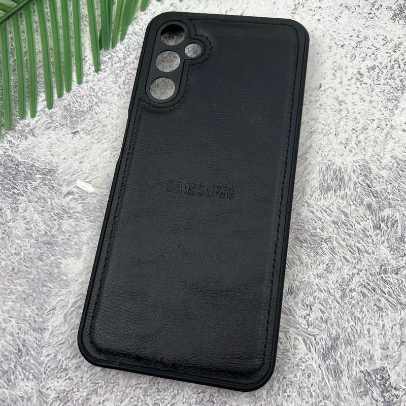 قاب گوشی Galaxy A14 سامسونگ Leather Case چرم اورجینال داخل پارچه ای لوگو دار کلاسیک محافظ لنز دار مشکی کد 95166 - Image 2