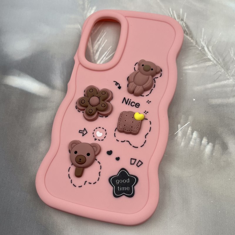 قاب گوشی Galaxy A16 سامسونگ سیلیکونی دالبری ایربگ دار عروسکی برجسته طرح تدی صورتی کد 96056 - Image 2