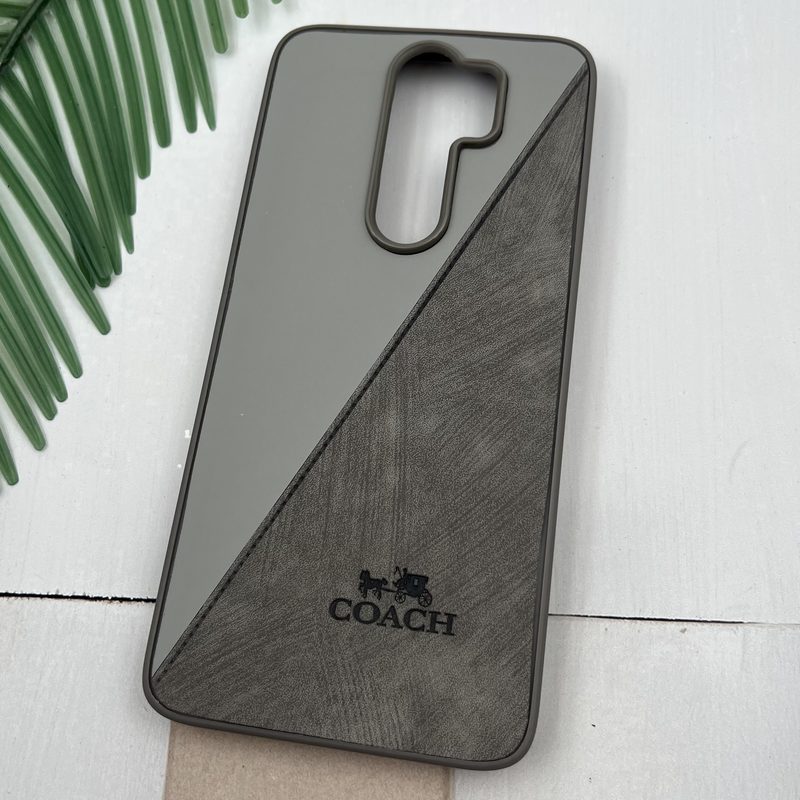 قاب گوشی Redmi Note 8 Pro شیائومی چرم Coach کلاسیک طرح دوخت خاکستری کد 96131 - Image 2