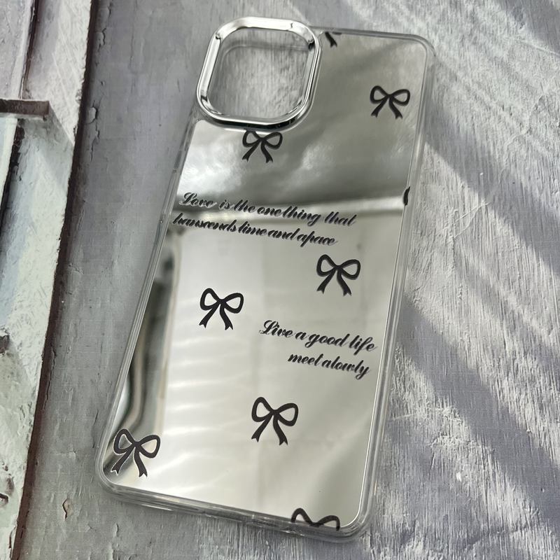 قاب گوشی Galaxy A06 سامسونگ آینه ای Mirror Case لنز Silver طرح فانتزی پاپیونی کد 98785 - Image 2