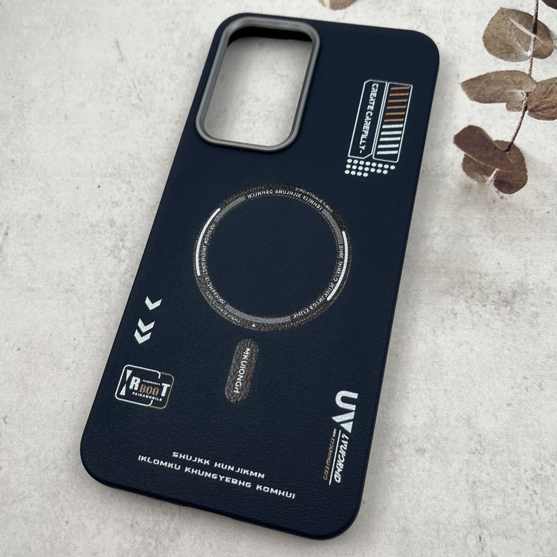 قاب گوشی Galaxy A26 سامسونگ Leather Design طرح RT مگ سیف Magsafe سیلیکونی لنز کروم سرمه ای کد 99267 - Image 2