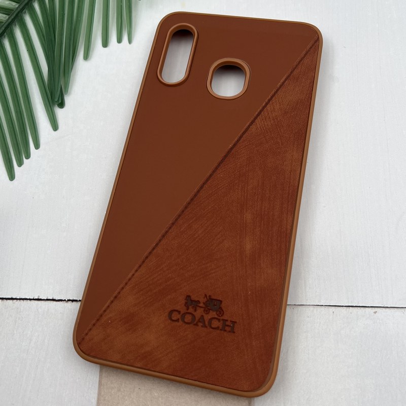 قاب گوشی Galaxy A20 / A30 سامسونگ چرم Coach کلاسیک طرح دوخت عسلی کد 69725 - Image 2