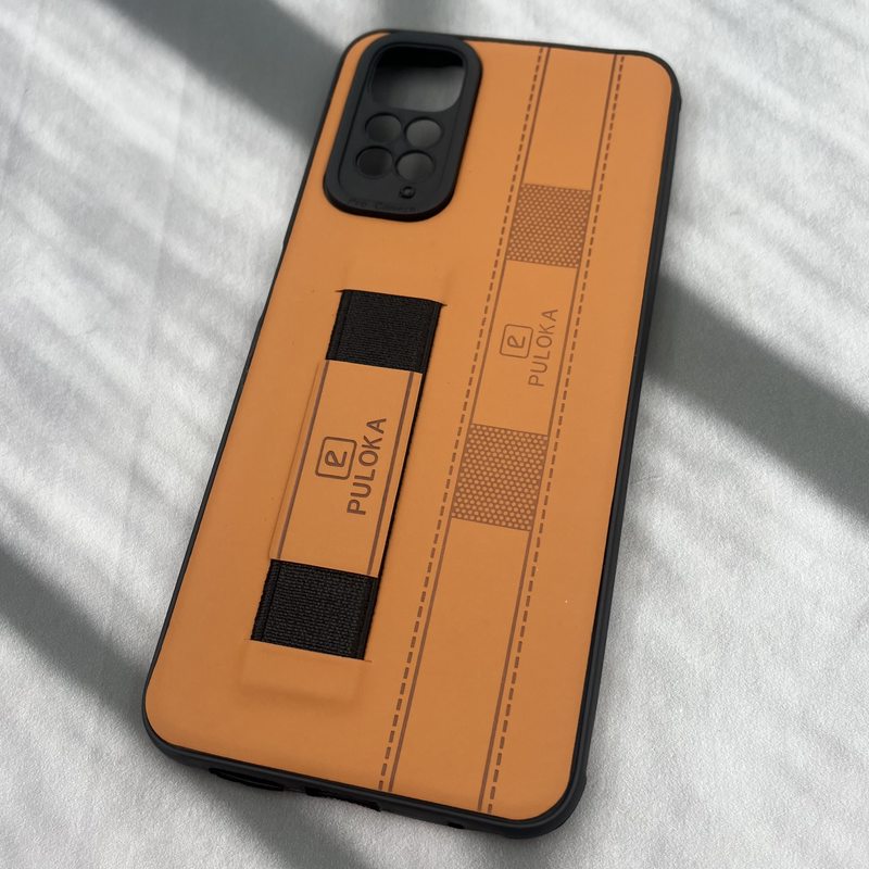 قاب گوشی Redmi Note 11 4G / Redmi Note 11S شیائومی فینگر بند ایربگ دار چرم Puloka چرم عسلی محافظ لنز دار کد 10705 - Image 2