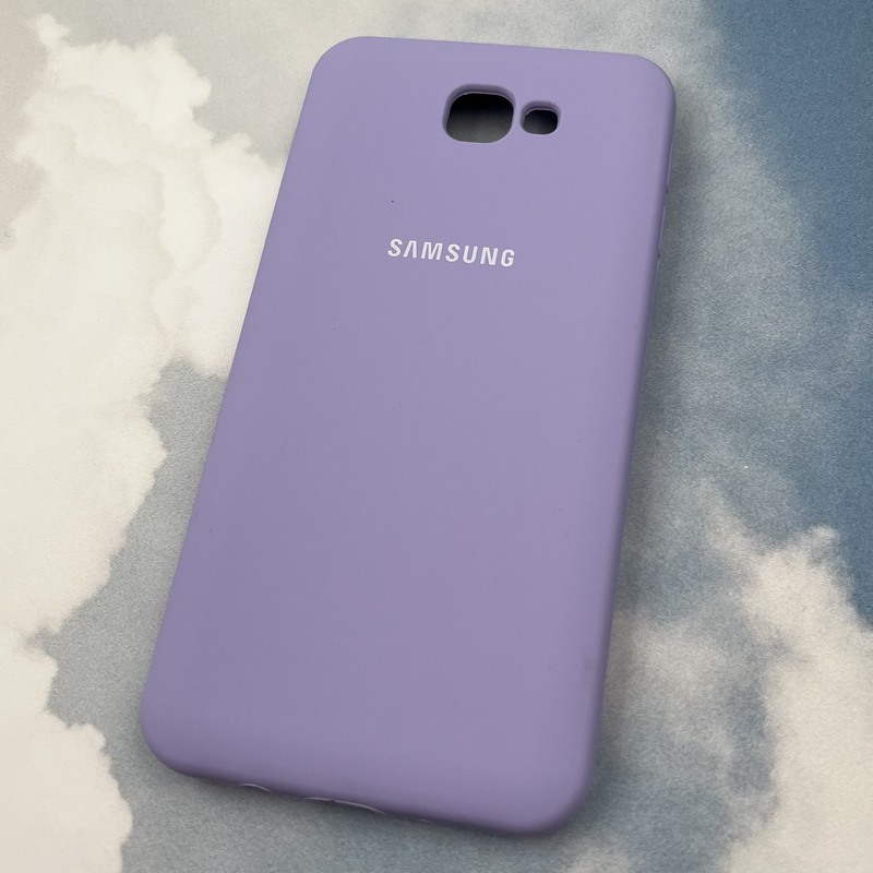 قاب گوشی Galaxy J5 Prime سامسونگ سیلیکونی پاک کنی اورجینال داخل پارچه ای رنگ یاسی محافظ لنز دار کد 13798 - Image 2