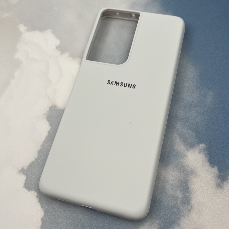 قاب گوشی Galaxy S21 Ultra سامسونگ سیلیکونی پاک کنی اورجینال داخل پارچه ای رنگ سفید کد 16441 - Image 2