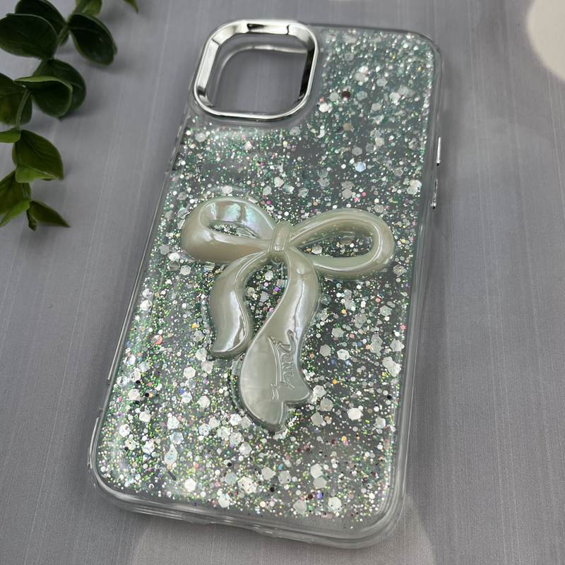 قاب گوشی iPhone 11 Pro آیفون Resin Case پاپیونی برجسته اکلیلی رزینی سبز لنز Silver کد 17735 - Image 2