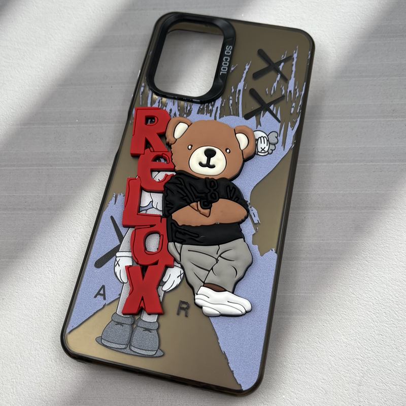 قاب گوشی Redmi Note 10 4G / Redmi Note 10S / Poco M5S شیائومی Cute Case عروسکی برجسته So Cool لنز برجسته طرح تدی Relax کد 19768 - Image 2