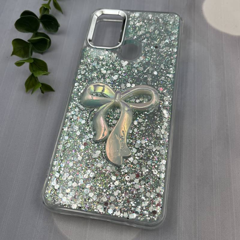 قاب گوشی Galaxy A21S سامسونگ Resin Case پاپیونی برجسته اکلیلی رزینی سبز لنز Silver کد 21012 - Image 2