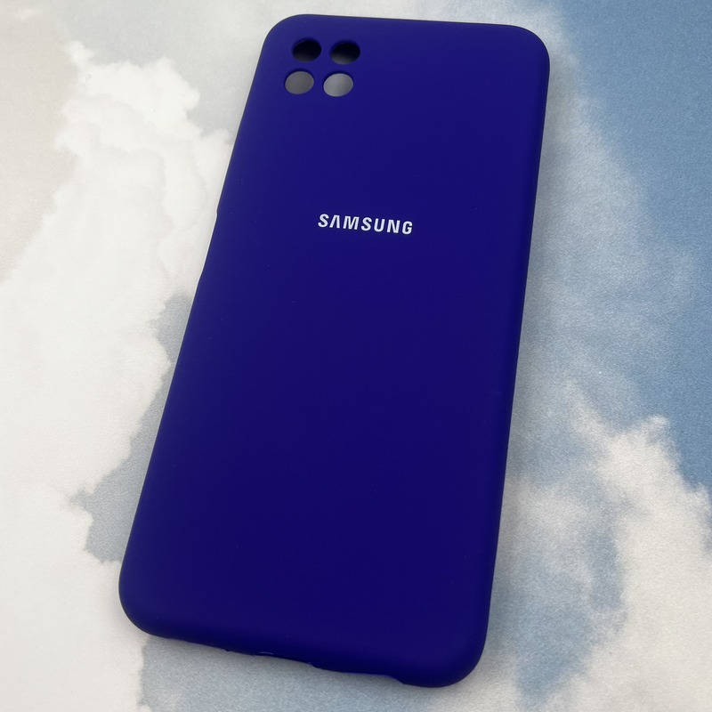 قاب گوشی Galaxy A22 5G سامسونگ سیلیکونی پاک کنی اورجینال داخل پارچه ای رنگ ارغوانی محافظ لنز دار کد 22794 - Image 2