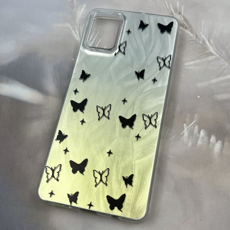 قاب گوشی Galaxy A51 سامسونگ Brush Case دو رنگ لنز برجسته طرح پروانه مشکی کد 23746 - Image 2