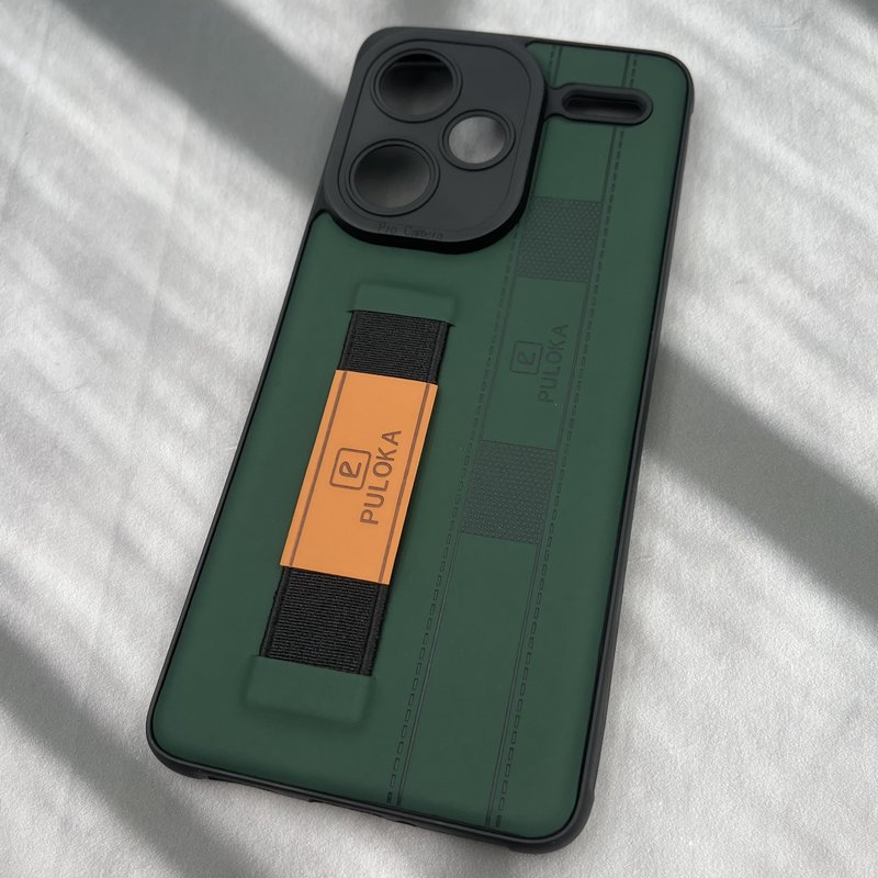 قاب گوشی Redmi Note 13 Pro Plus شیائومی فینگر بند ایربگ دار چرم Puloka چرم سبز محافظ لنز دار کد 23793 - Image 2