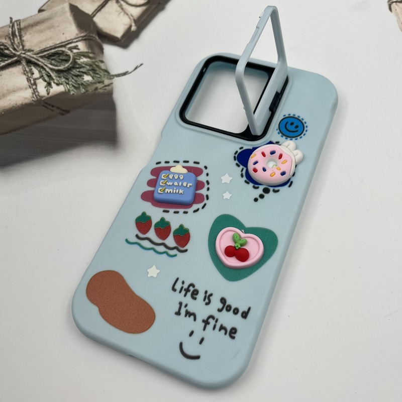 قاب گوشی Redmi Note 12 4G شیائومی سیلیکونی Stand Case پاستلی عروسکی برجسته آبی لنز استندشو کد 25156 - Image 2