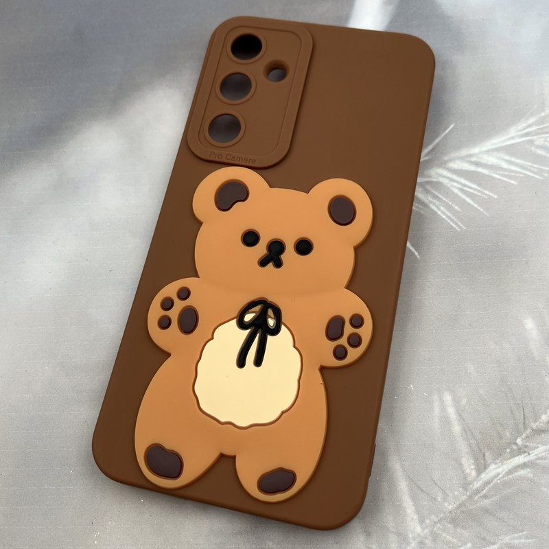 قاب گوشی Galaxy S23 FE سامسونگ سیلیکونی Cute Case عروسکی برجسته طرح تدی محافظ لنز دار کد 26154 - Image 2