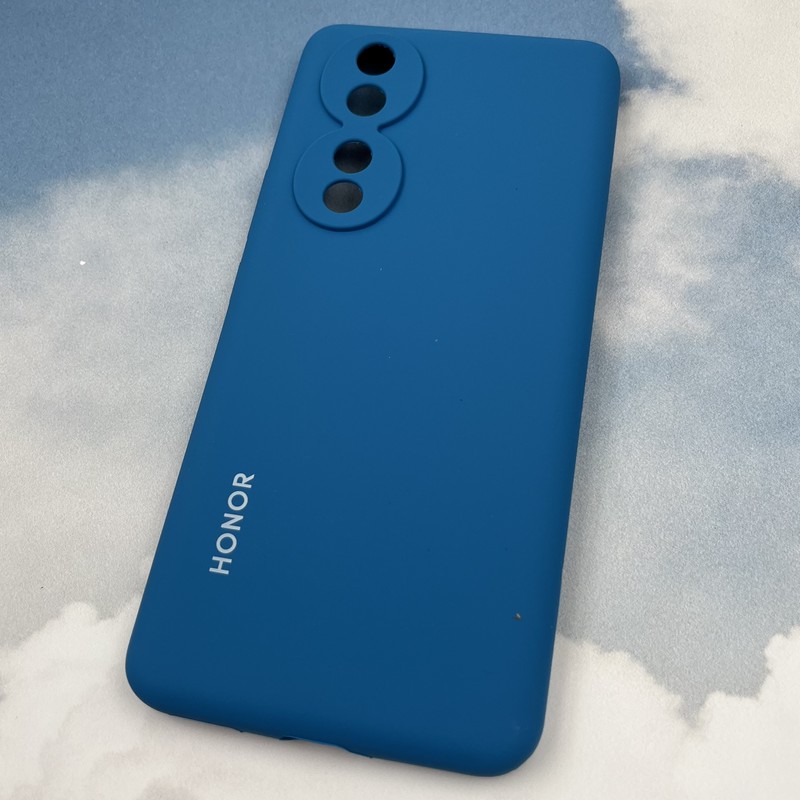 قاب گوشی Honor 90 آنر سیلیکونی پاک کنی اورجینال داخل پارچه ای رنگ آبی محافظ لنز دار کد 27784 - Image 2