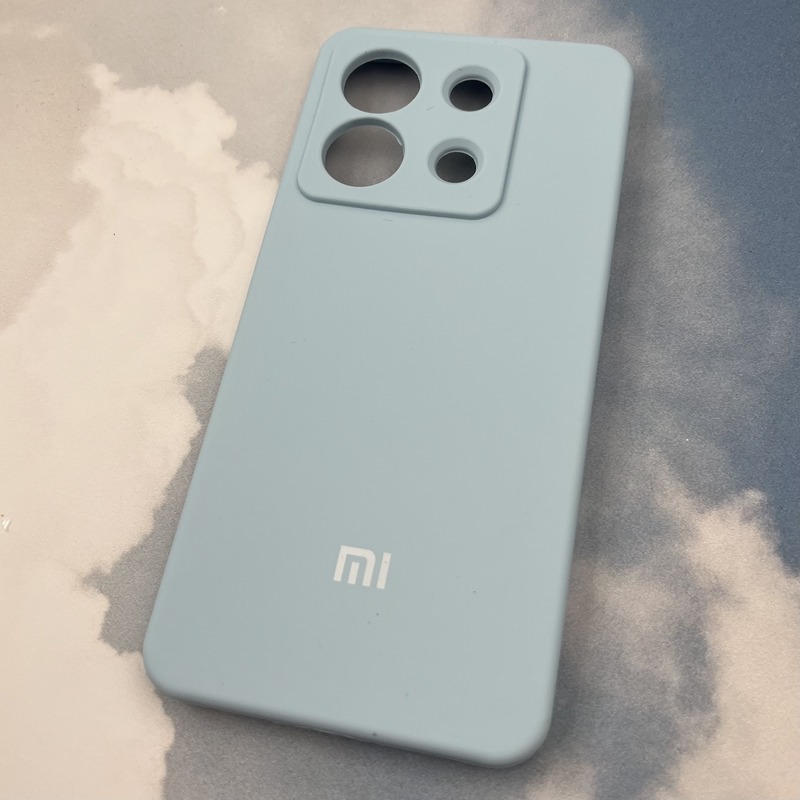 قاب گوشی Redmi Note 13 Pro 5G / Poco X6 شیائومی سیلیکونی پاک کنی اورجینال داخل پارچه ای رنگ آبی آسمانی محافظ لنز دار کد 28108 - Image 2