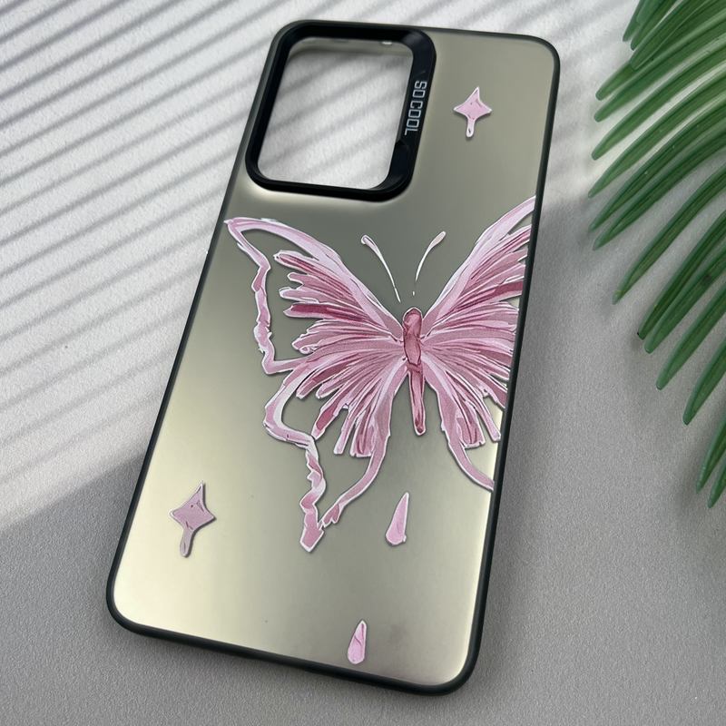 قاب گوشی Poco X7 Pro شیائومی SO COOL لنز برجسته Sport Case طرح پروانه صورتی کد 28614 - Image 2