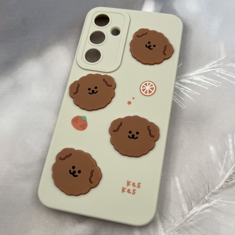 قاب گوشی Galaxy A35 سامسونگ سیلیکونی Cute Case عروسکی برجسته طرح سگ پشمالو محافظ لنز دار کد 28682 - Image 2