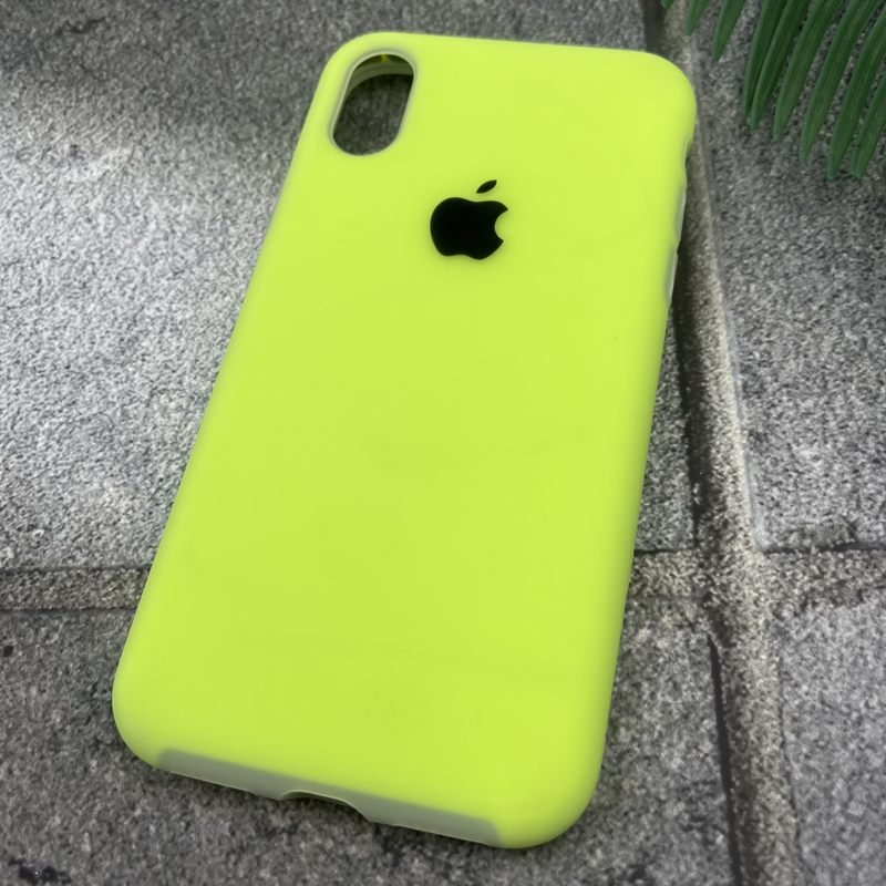 قاب گوشی iPhone X / iPhone XS آیفون سیلیکونی پاک کنی GP Case اورجینال رنگ پاستلی داخل پارچه ای سبز فسفری کد 30276 - Image 2