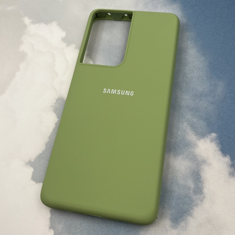 قاب گوشی Galaxy S21 Ultra سامسونگ سیلیکونی پاک کنی اورجینال داخل پارچه ای رنگ سبز روشن کد 32245 - Image 2