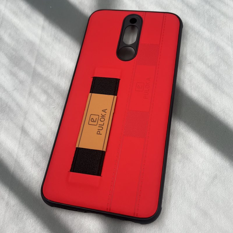 قاب گوشی Redmi 8 شیائومی فینگر بند ایربگ دار چرم Puloka چرم قرمز محافظ لنز دار کد 32349 - Image 2