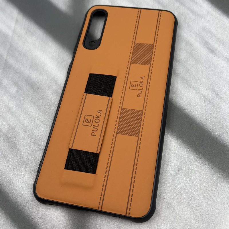 قاب گوشی Galaxy A30S / Galaxy A50S / Galaxy A50 سامسونگ فینگر بند ایربگ دار چرم Puloka چرم عسلی کد 33827 - Image 2