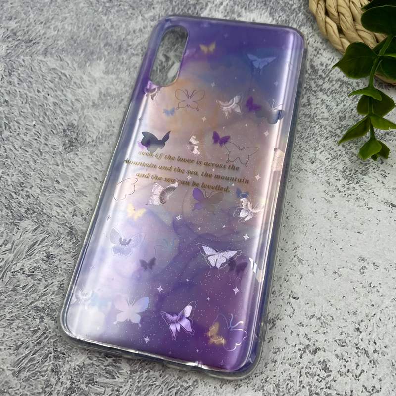 قاب گوشی Galaxy A30S / Galaxy A50S / Galaxy A50 سامسونگ Luxury Case ضد ضربه طرح کهکشانی پروانه لیزری بنفش یاسی کد 35532 - Image 2