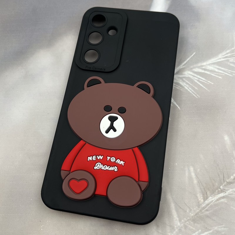 قاب گوشی Galaxy S23 FE سامسونگ سیلیکونی Cute Case عروسکی برجسته طرح تدی محافظ لنز دار کد 36083 - Image 2