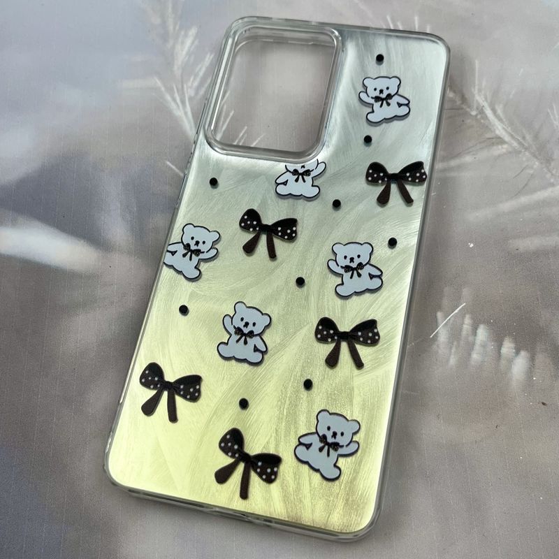 قاب گوشی Poco X7 Pro شیائومی Brush Case دو رنگ لنز برجسته طرح تدی پاپیون کد 37532 - Image 2