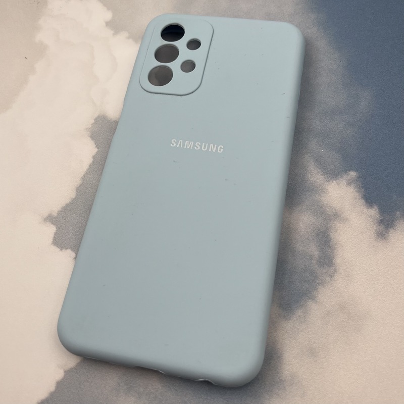 قاب گوشی Galaxy A23 سامسونگ سیلیکونی پاک کنی اورجینال داخل پارچه ای رنگ آبی آسمانی محافظ لنز دار کد 43637 - Image 2