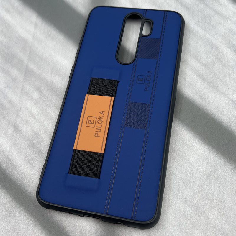 قاب گوشی Redmi Note 8 Pro شیائومی فینگر بند ایربگ دار چرم Puloka چرم آبی کاربنی کد 46157 - Image 2