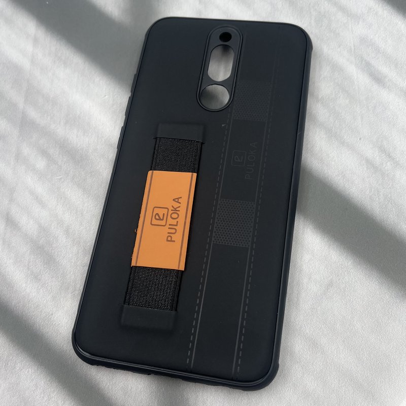 قاب گوشی Redmi 8 شیائومی فینگر بند ایربگ دار چرم Puloka چرم مشکی محافظ لنز دار کد 46938 - Image 2
