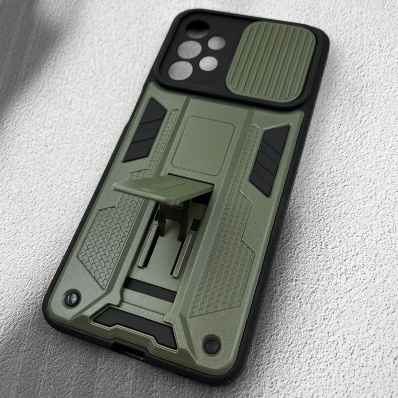 قاب گوشی Galaxy A23 سامسونگ Batman Case بتمن ضد ضربه استند شو محافظ لنز دار کشویی سبز زیتونی کد 49277 - Image 2