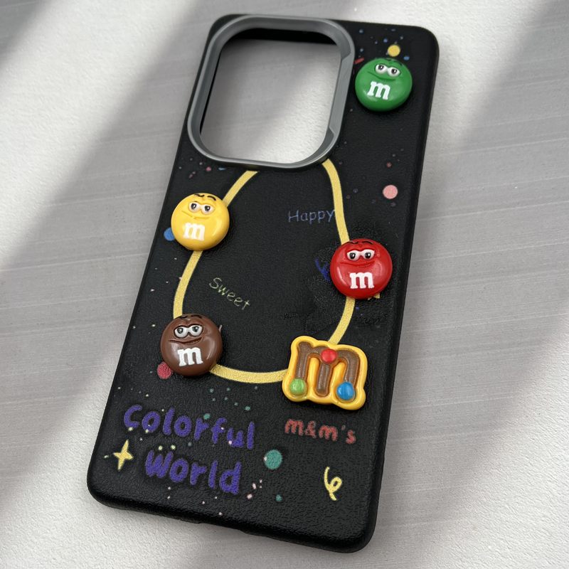 قاب گوشی Redmi Note 14S / Redmi Note 13 Pro 4G / Poco M6 Pro 4G شیائومی سیلیکونی Leather Case طرح عروسکی برجسته سه بعدی فانتزی لنز کرومی مشکی کد 49869 - Image 2