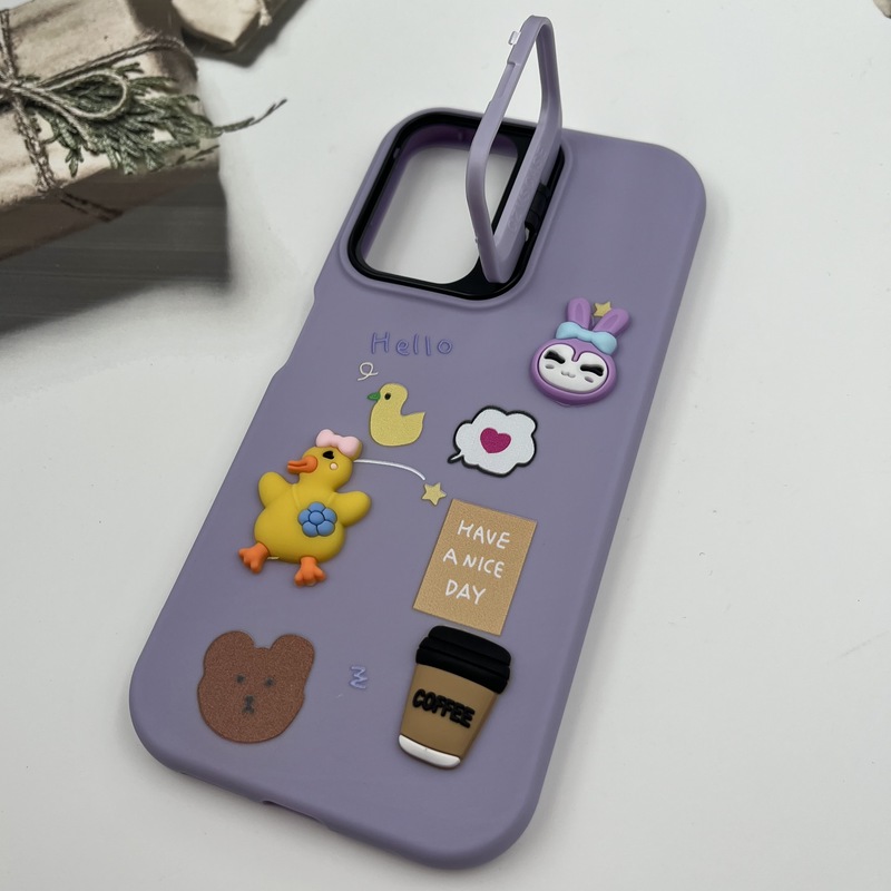 قاب گوشی Redmi Note 11 4G / Redmi Note 11S شیائومی سیلیکونی Stand Case پاستلی عروسکی برجسته یاسی لنز استندشو کد 50238 - Image 2