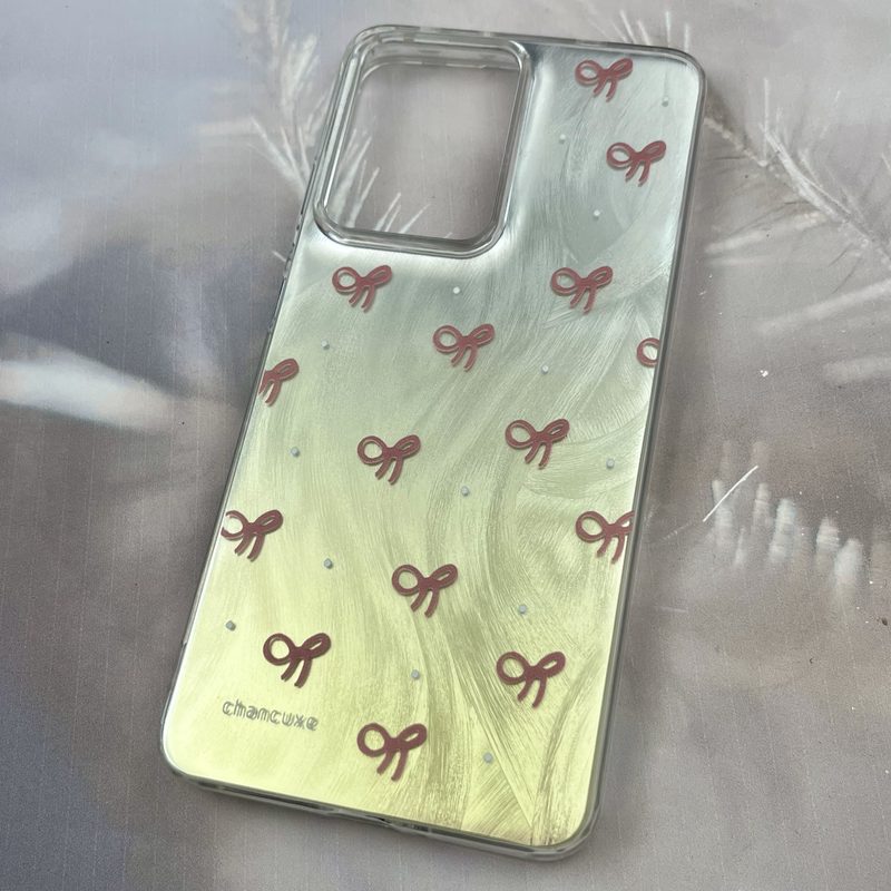قاب گوشی Poco X7 Pro شیائومی Brush Case دو رنگ لنز برجسته طرح پاپیون صورتی کد 52397 - Image 2