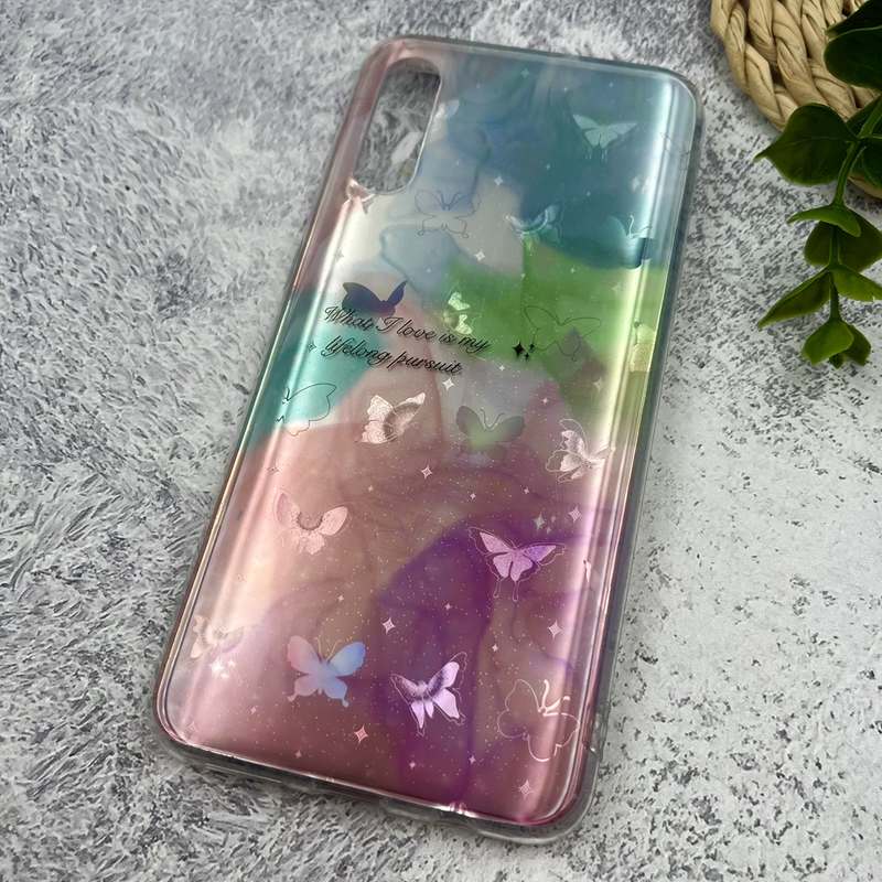 قاب گوشی Galaxy A30S / Galaxy A50S / Galaxy A50 سامسونگ Luxury Case ضد ضربه طرح کهکشانی پروانه لیزری صورتی آبی کد 54912 - Image 2