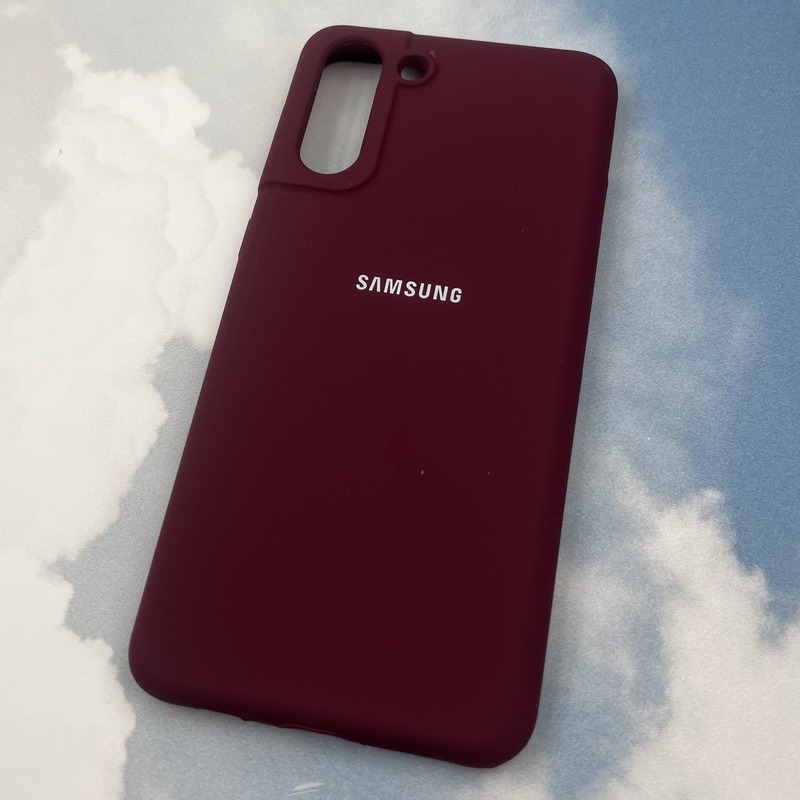 قاب گوشی Galaxy S21 Plus سامسونگ سیلیکونی پاک کنی اورجینال داخل پارچه ای رنگ زرشکی کد 56026 - Image 2