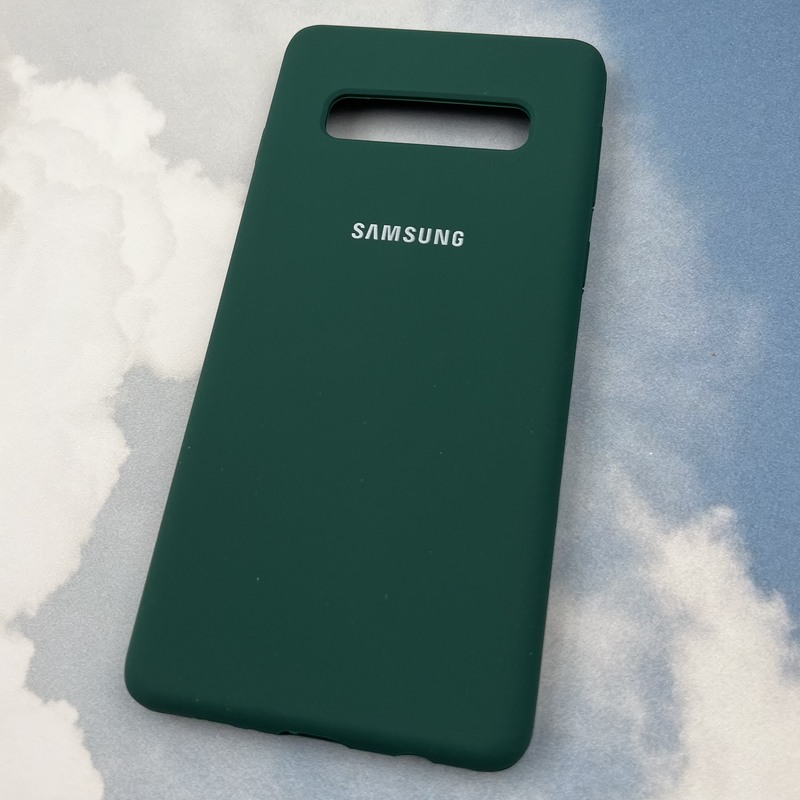 قاب گوشی Galaxy S10 سامسونگ سیلیکونی پاک کنی اورجینال داخل پارچه ای رنگ سبز تیره کد 56073 - Image 2