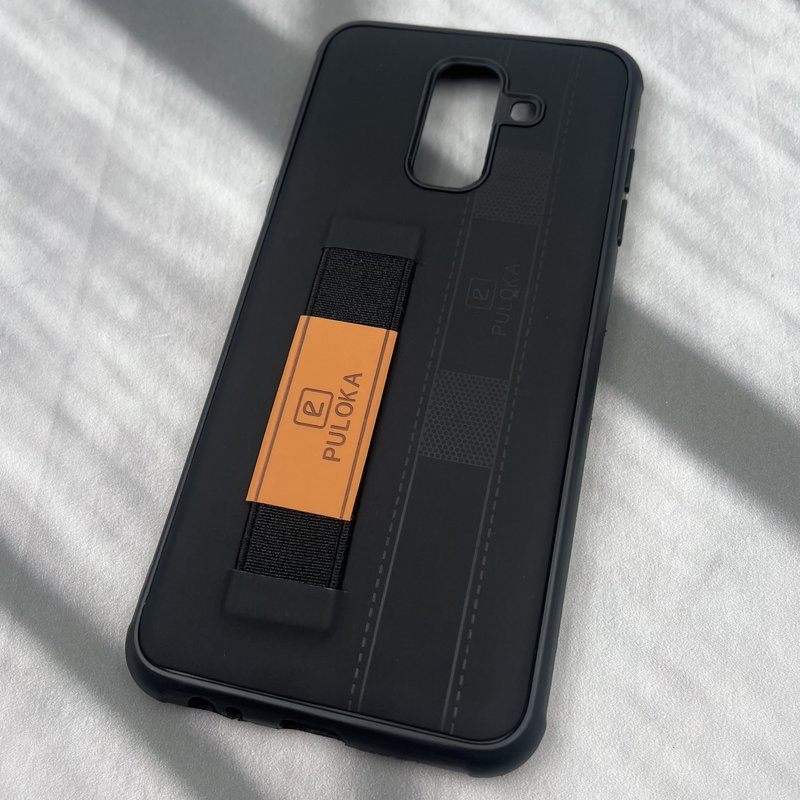 قاب گوشی Galaxy A6 Plus سامسونگ فینگر بند ایربگ دار چرم Puloka چرم مشکی کد 56440 - Image 2