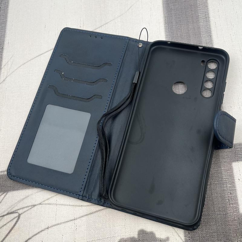 کیف گوشی Redmi Note 8T شیائومی چرم مگنتی جاکارتی بند آویز دار محافظ لنز دار سرمه ای کد 64317 - Image 2