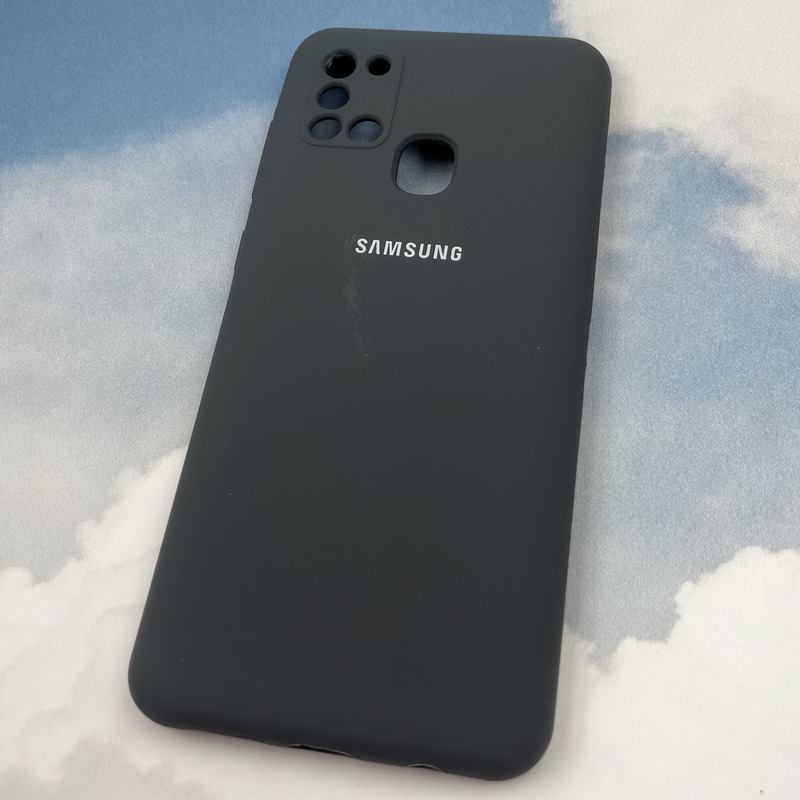 قاب گوشی Galaxy A21S سامسونگ سیلیکونی پاک کنی اورجینال داخل پارچه ای رنگ خاکستری محافظ لنز دار کد 66841 - Image 2
