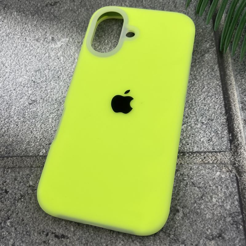 قاب گوشی iPhone 16 آیفون سیلیکونی پاک کنی GP Case اورجینال رنگ پاستلی داخل پارچه ای سبز فسفری کد 69973 - Image 2
