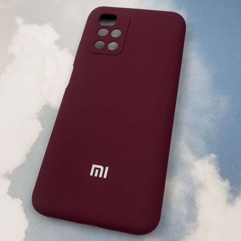 قاب گوشی Redmi 10 / Redmi 10 Prime شیائومی سیلیکونی پاک کنی اورجینال داخل پارچه ای رنگ زرشکی محافظ لنز دار کد 71215 - Image 2