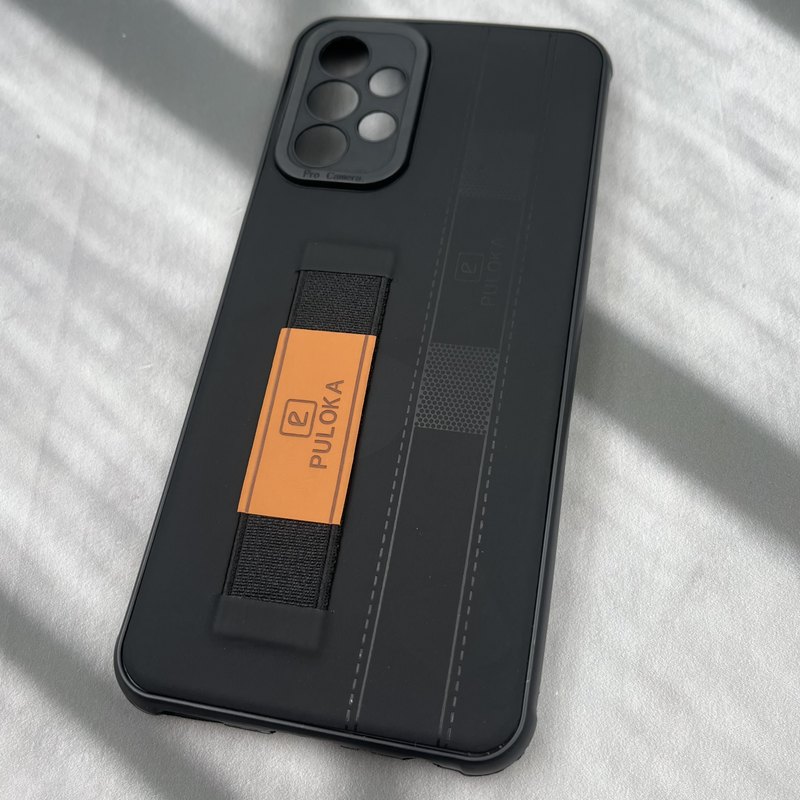 قاب گوشی Galaxy A23 سامسونگ فینگر بند ایربگ دار چرم Puloka چرم مشکی محافظ لنز دار کد 75344 - Image 2