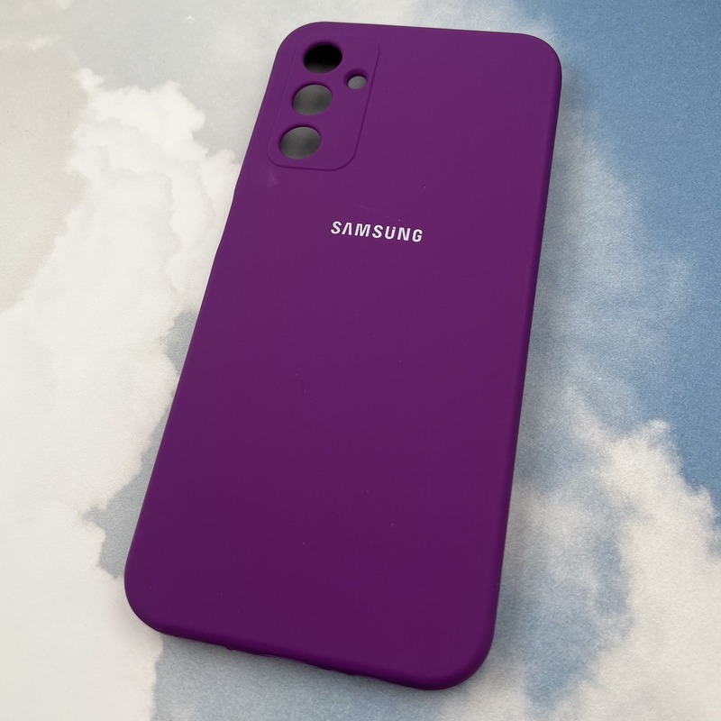 قاب گوشی Galaxy A14 سامسونگ سیلیکونی پاک کنی اورجینال داخل پارچه ای رنگ بنفش محافظ لنز دار کد 75725 - Image 2