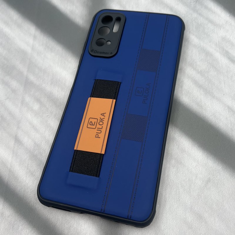 قاب گوشی Poco M3 Pro / Redmi Note 10 5G / Redmi Note 11 SE شیائومی فینگر بند ایربگ دار چرم Puloka چرم آبی کاربنی محافظ لنز دار کد 79865 - Image 2