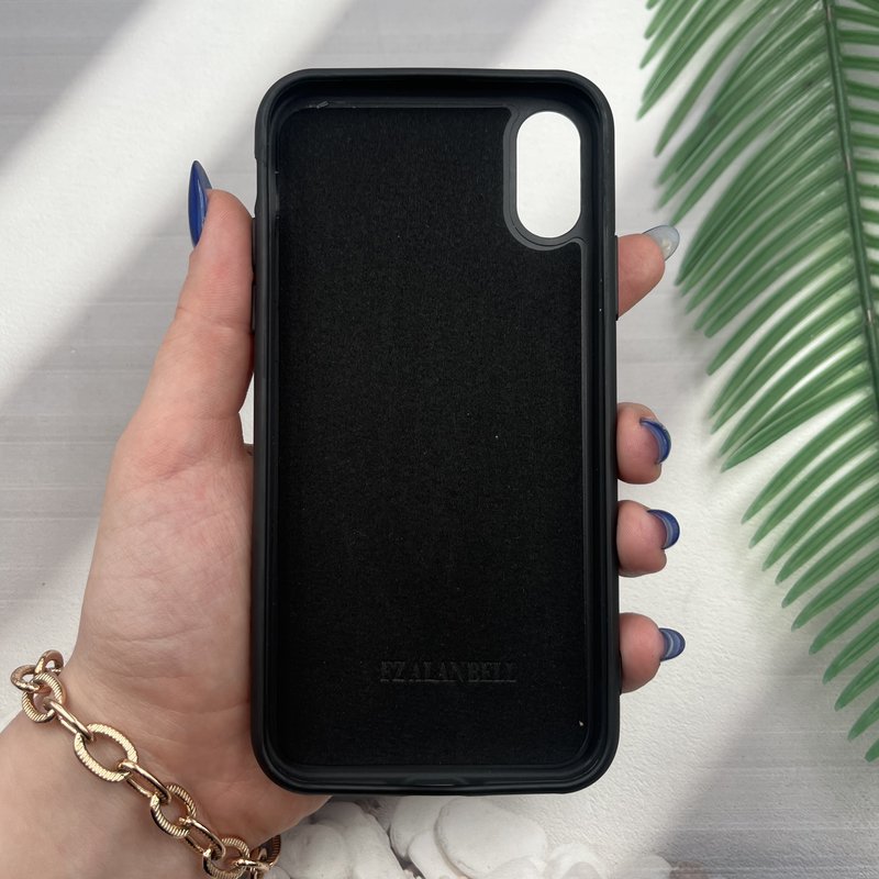 قاب گوشی iPhone X / iPhone XS آیفون چرم اورجینال FZALANBELL جاکارتی پشت باز شو مگنتی داخل پارچه ای مشکی کد 80453 - Image 3