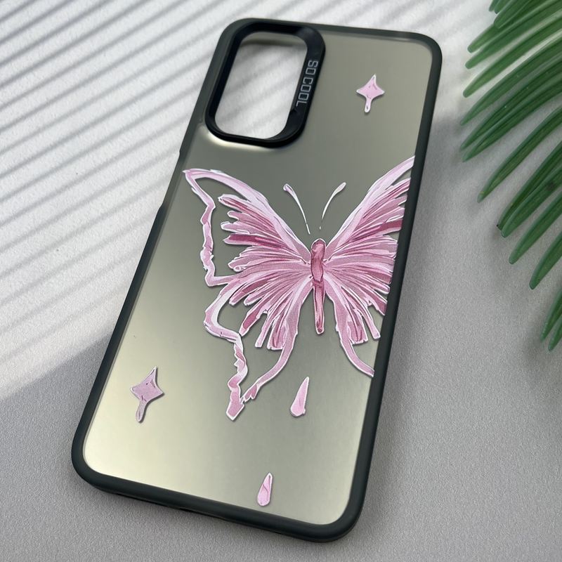 قاب گوشی Redmi Note 11 4G / Redmi Note 11S شیائومی SO COOL لنز برجسته Sport Case طرح پروانه صورتی کد 82033 - Image 2