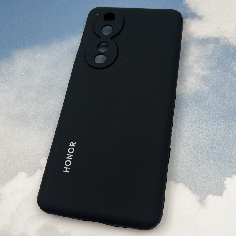 قاب گوشی Honor 90 آنر سیلیکونی پاک کنی اورجینال داخل پارچه ای رنگ مشکی محافظ لنز دار کد 82863 - Image 2